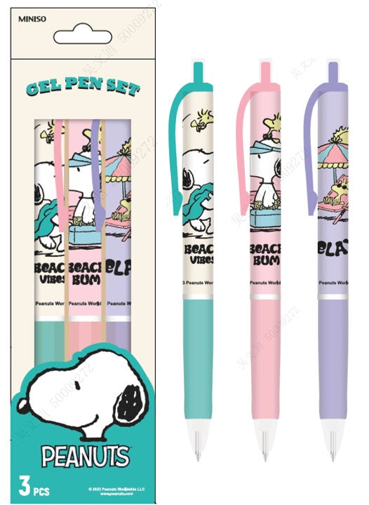 Snoopy Sommer-Reisekollektion Gelstifte (3 Stück)