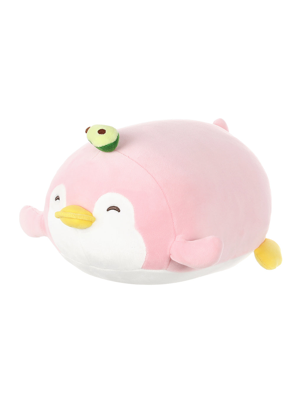 Liegender Pinguin als Plüschtier (Avocado)